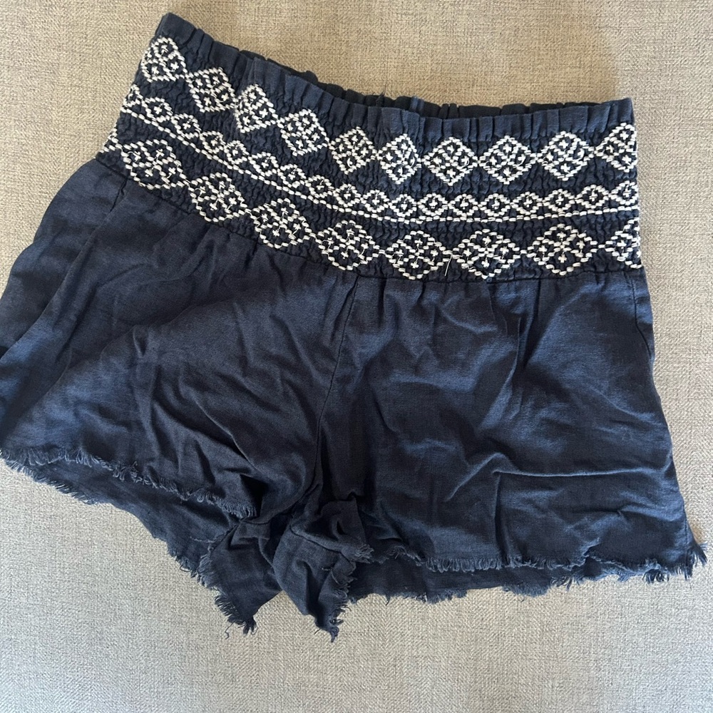 Indigo Rein blue and White High Waist Shorts